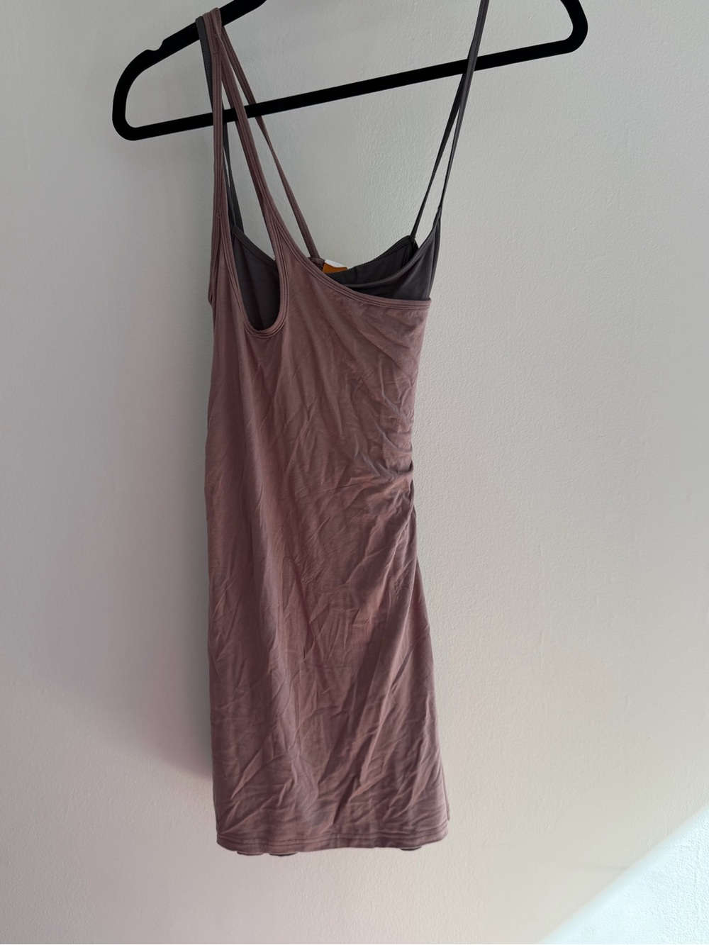 Mauve Double-Strap Mini Slip Dress